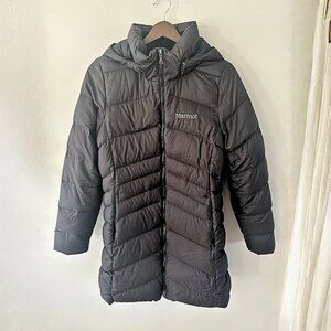 Marmot Women’s Black Hooded Down Puffer Jacket Size Medium